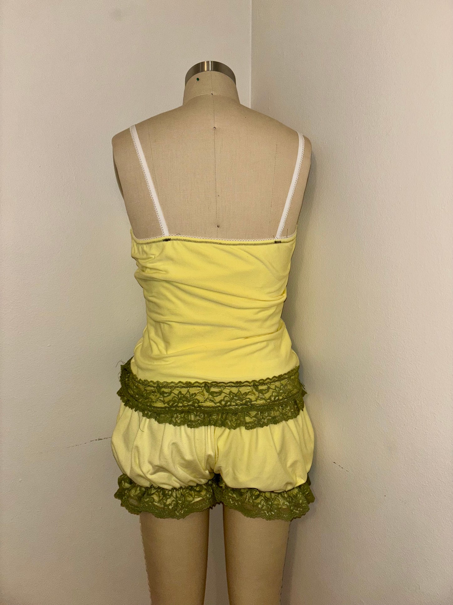 L Butter Yellow Cinched Shorts