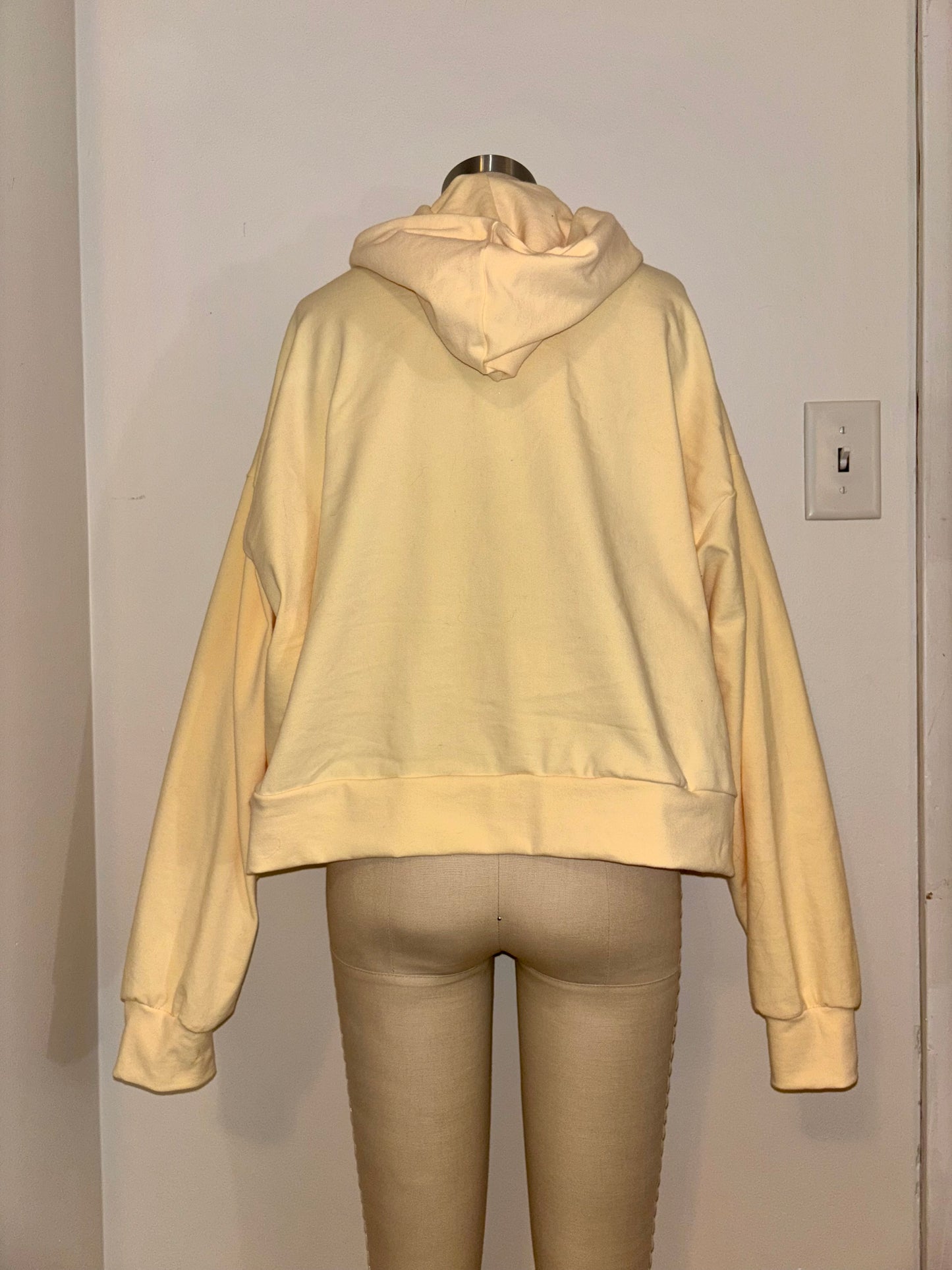 Four Months Butter Yellow Cropped Hoodie