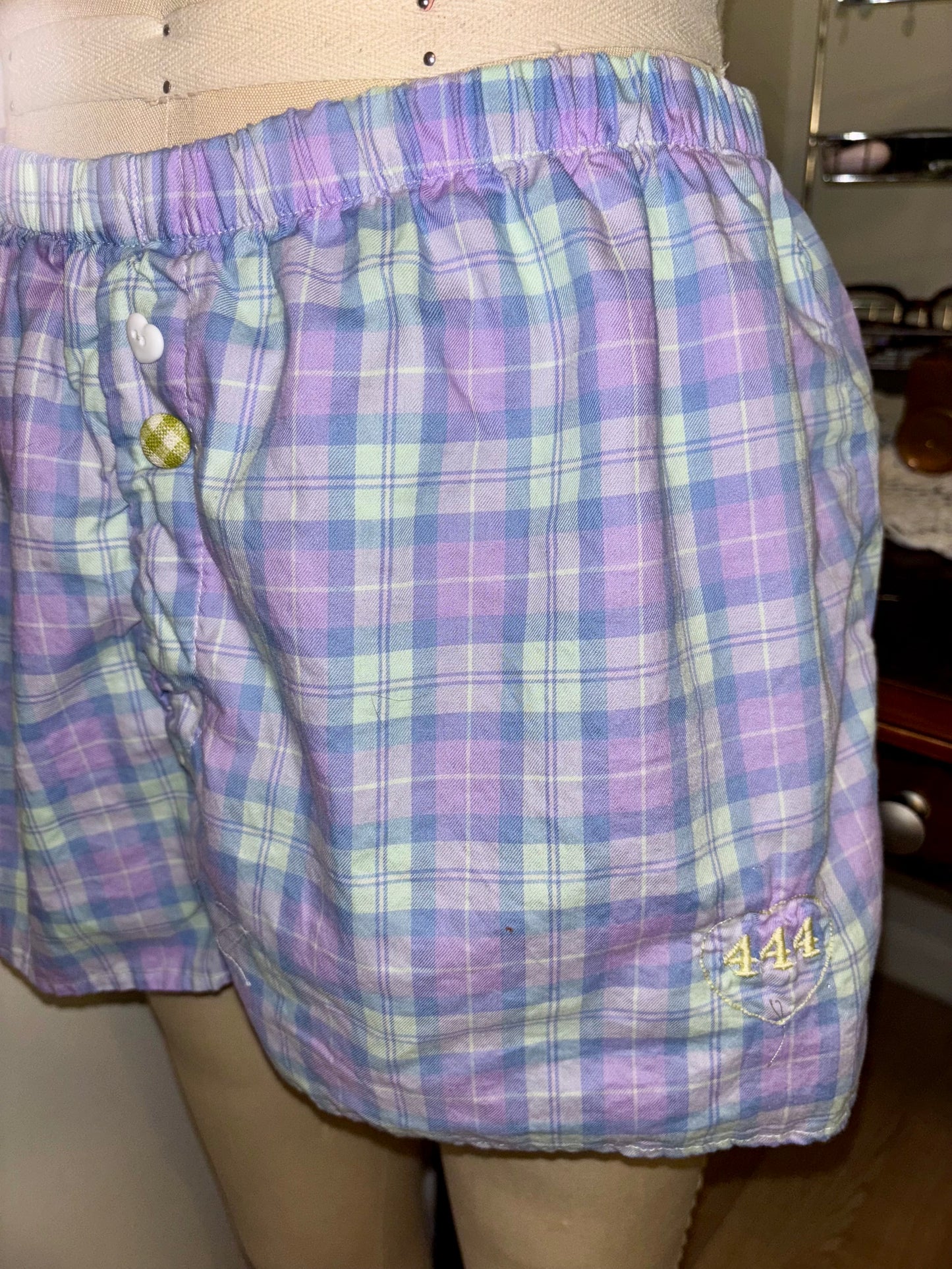 Purple Plaid Boxers Medium