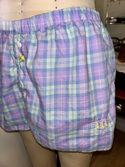 Purple Plaid Boxers Medium