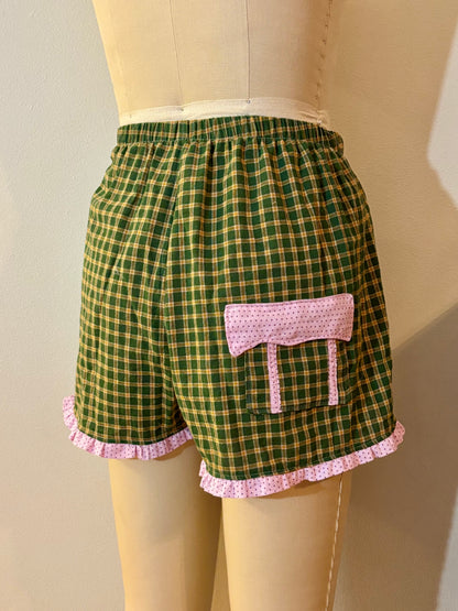 Green Plaid Boxers Medium