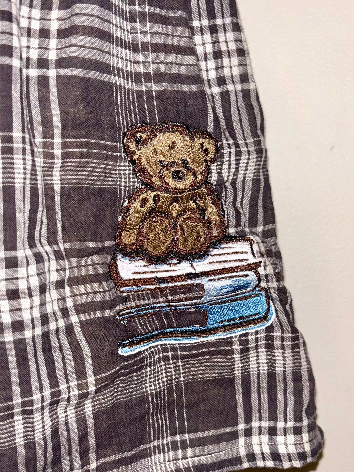 Book Bear Plaid Boxers M