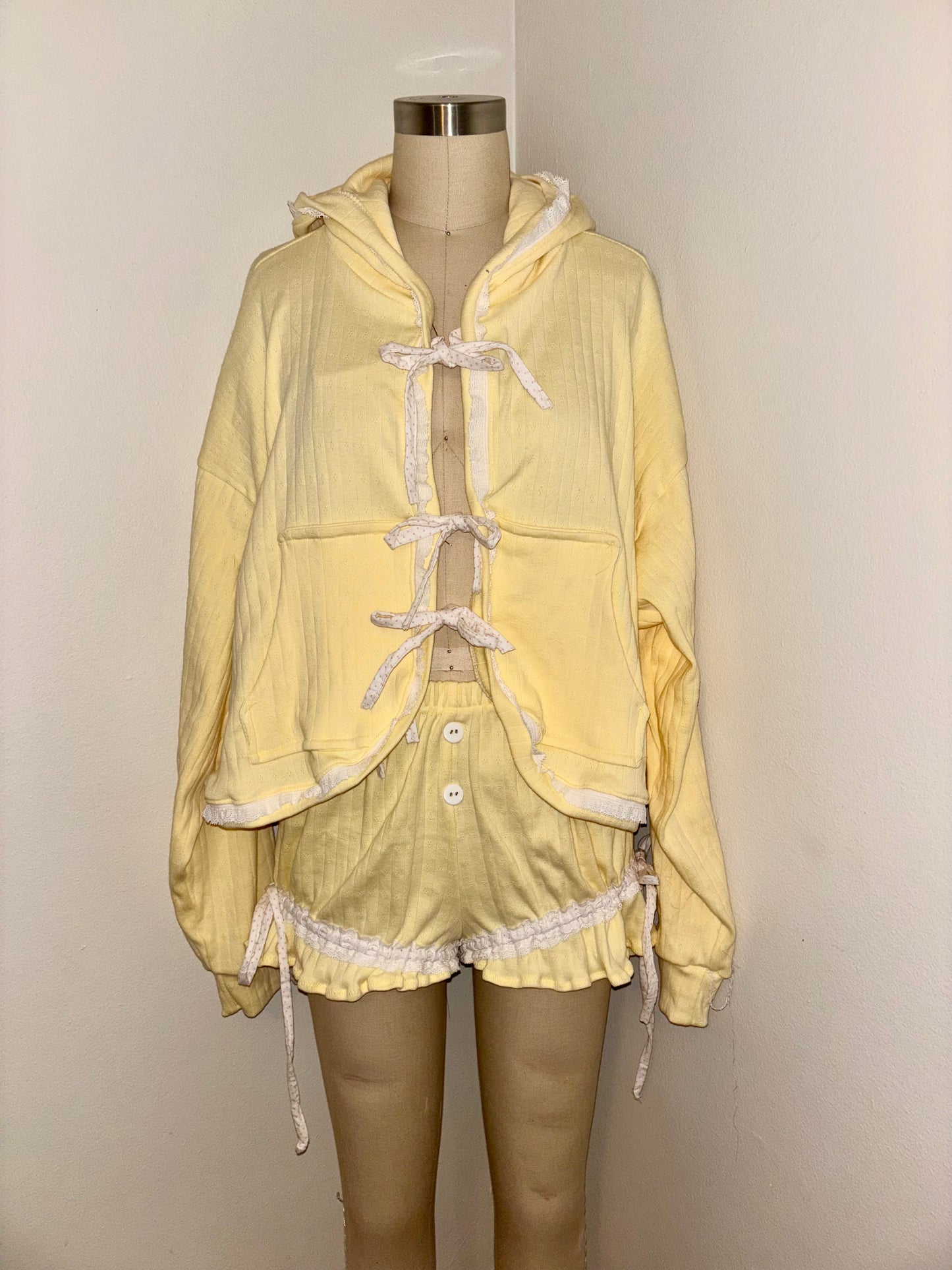M Butter Yellow Tie Hoodie