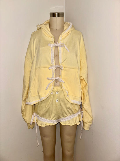 M Butter Yellow Tie Hoodie