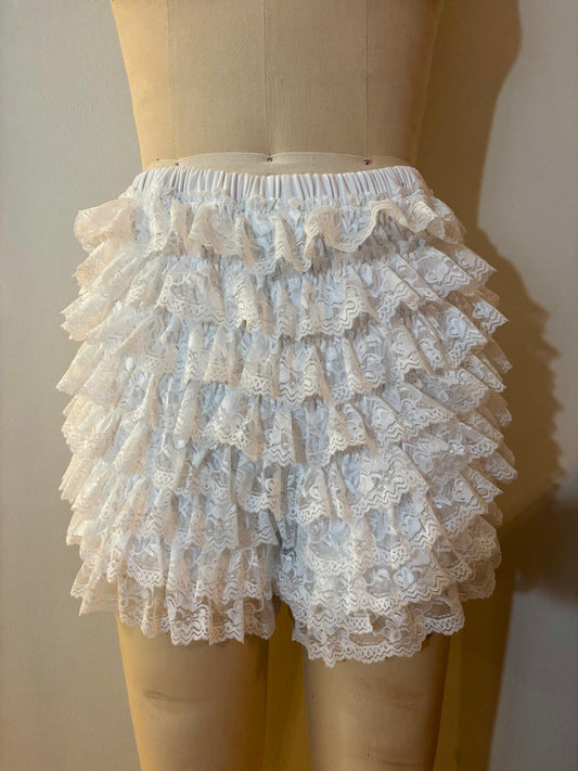 White Ruffle Bloomers Large