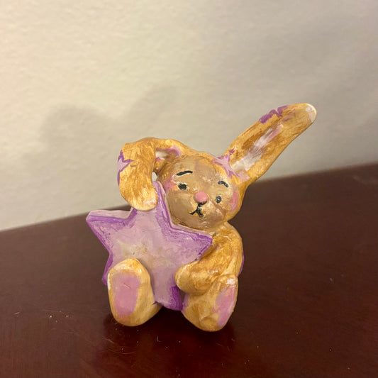 Star Bunny Clay Figurine