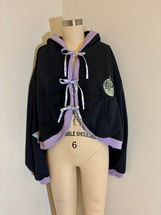 Large Tie-Front Hoodie