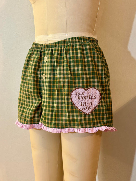 Green Plaid Boxers Medium