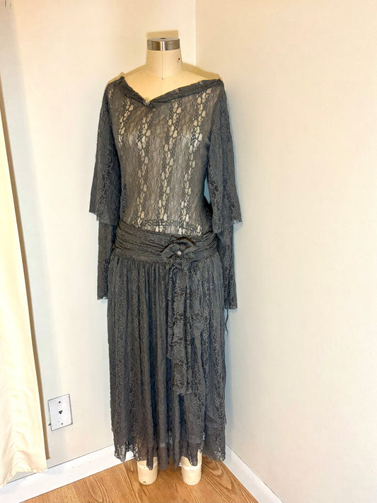 M/L Grey Ruffle Dress