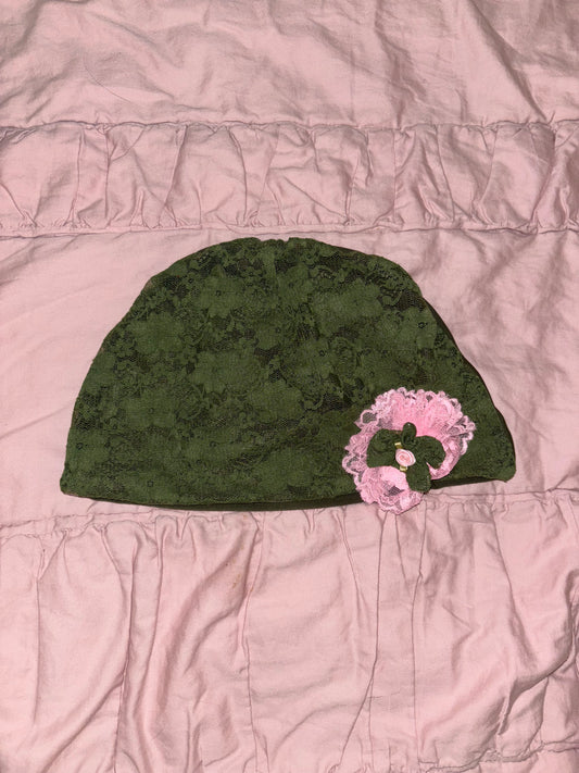 Green Lace Beanie