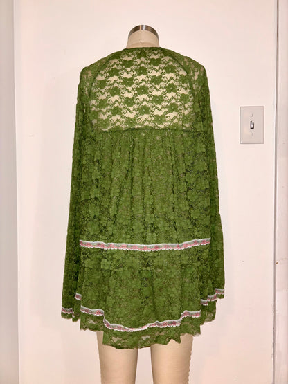 Green Lace Skirt L