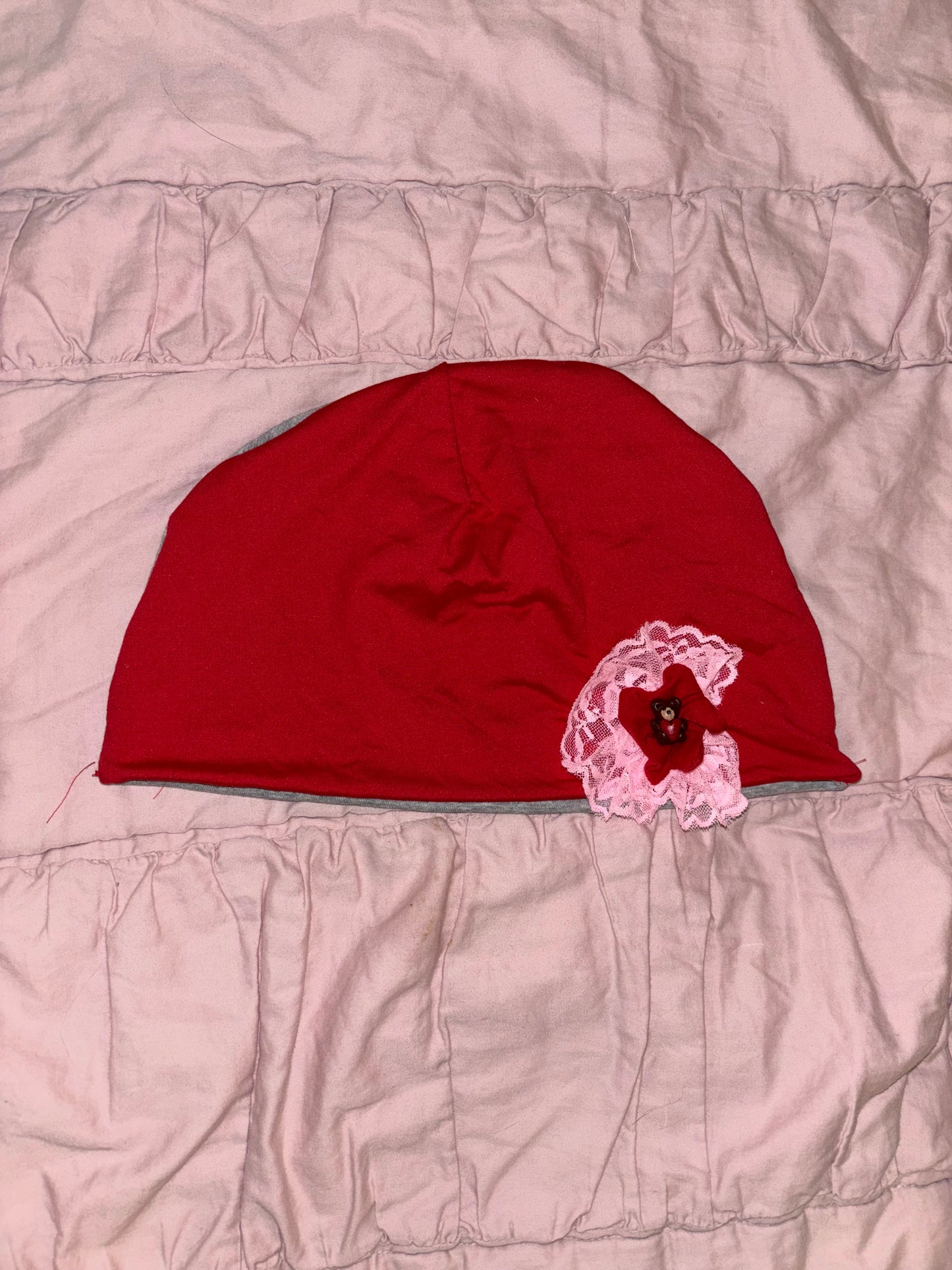 Red and Grey Beanie