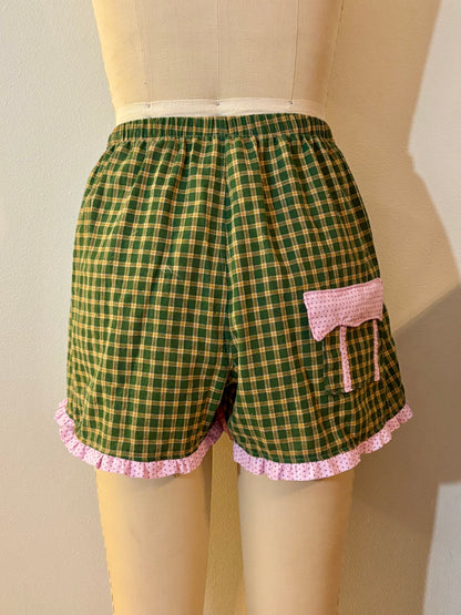 Green Plaid Boxers Medium