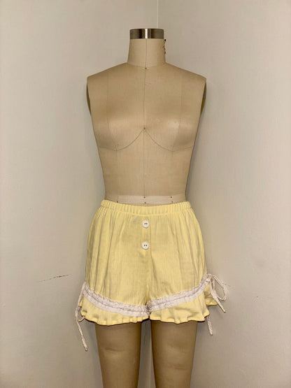 M Butter Yellow Cinched Shorts