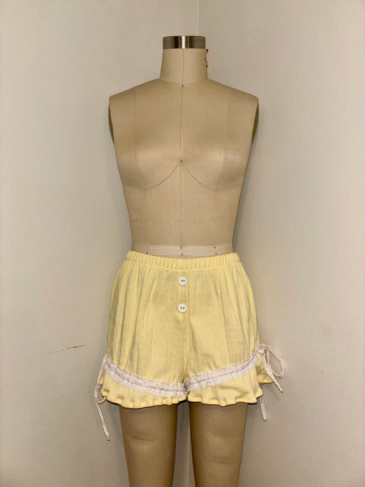 M Butter Yellow Cinched Shorts