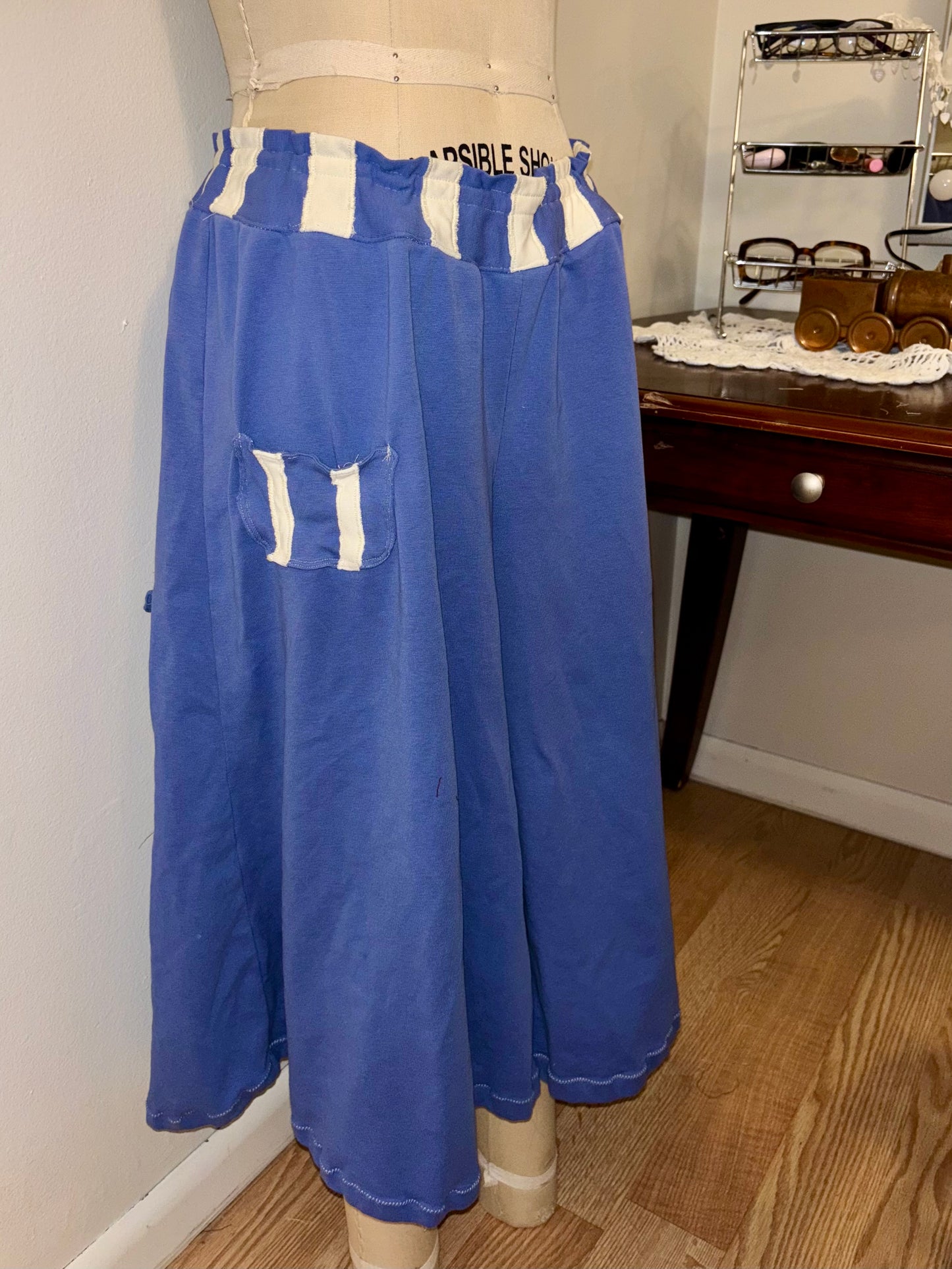 Blue and Butter Long Shorts Large