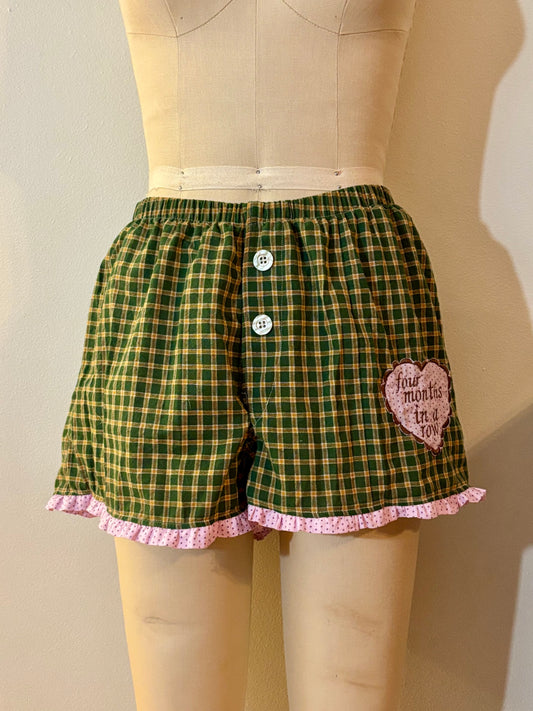 Green Plaid Boxers Medium