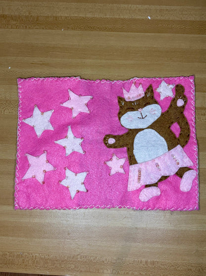 Ballerina Cat Felt Journal Cover