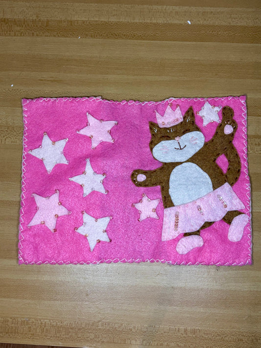 Ballerina Cat Felt Journal Cover