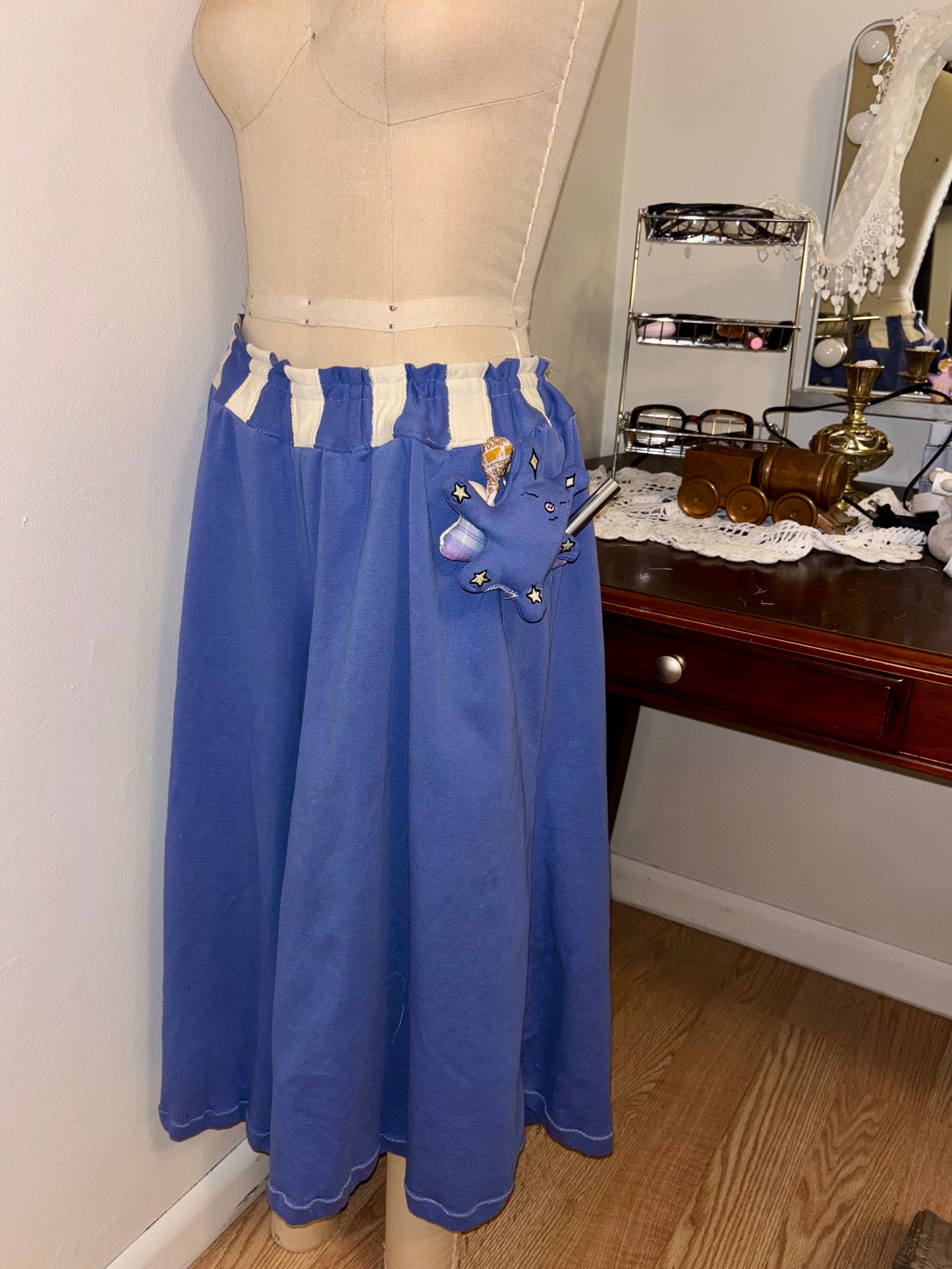 Blue and Butter Long Shorts Large