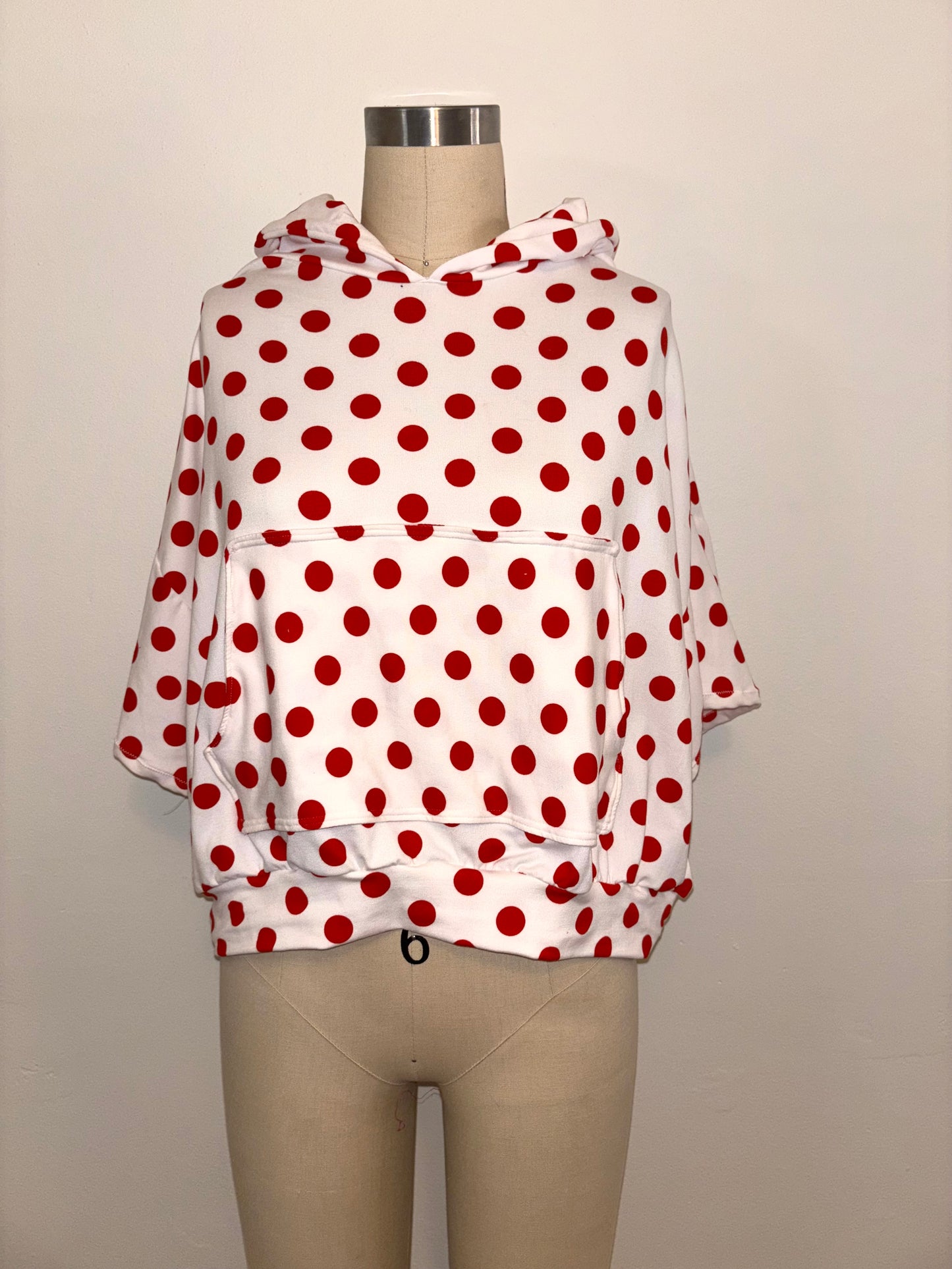 Red Polka Dot Hoodie XL