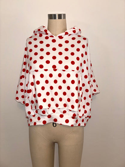 Red Polka Dot Hoodie XL