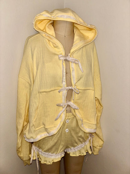M Butter Yellow Tie Hoodie
