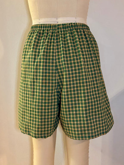 Long Green Plaid Boxers XL