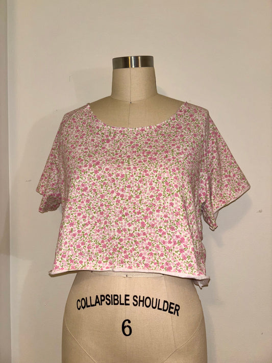 Floral Raw Hem Raglan Top L