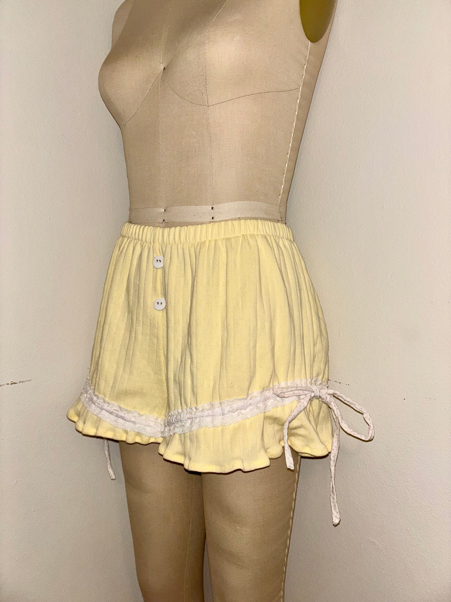 M Butter Yellow Cinched Shorts