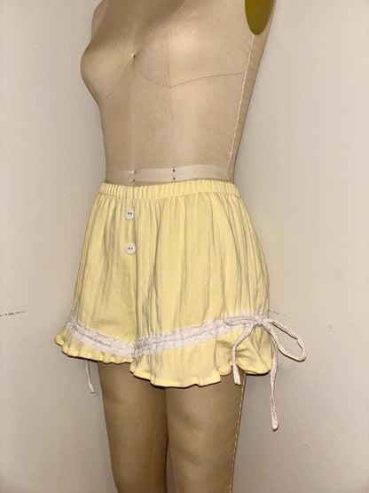 M Butter Yellow Cinched Shorts