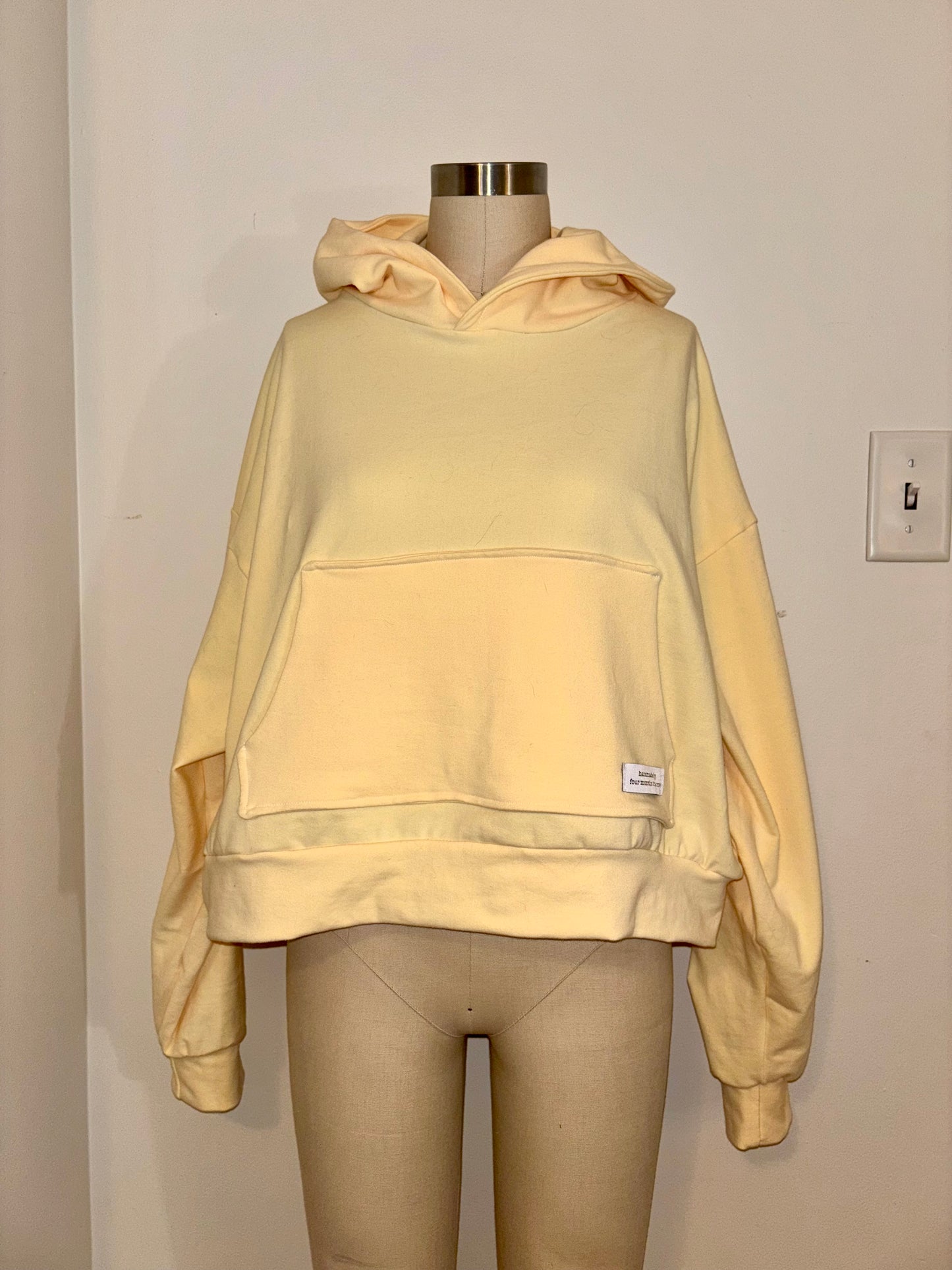 Four Months Butter Yellow Cropped Hoodie