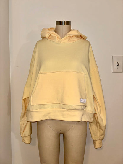 Four Months Butter Yellow Cropped Hoodie