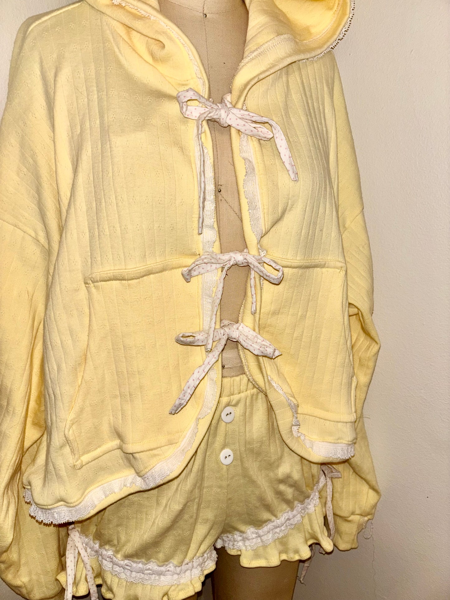 M Butter Yellow Tie Hoodie