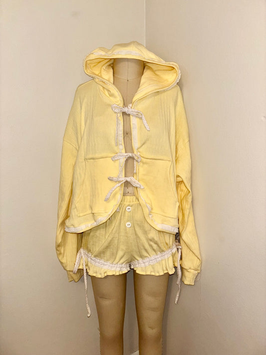 M Butter Yellow Tie Hoodie
