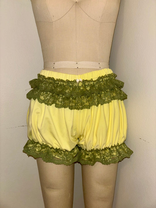 L Butter Yellow Cinched Shorts