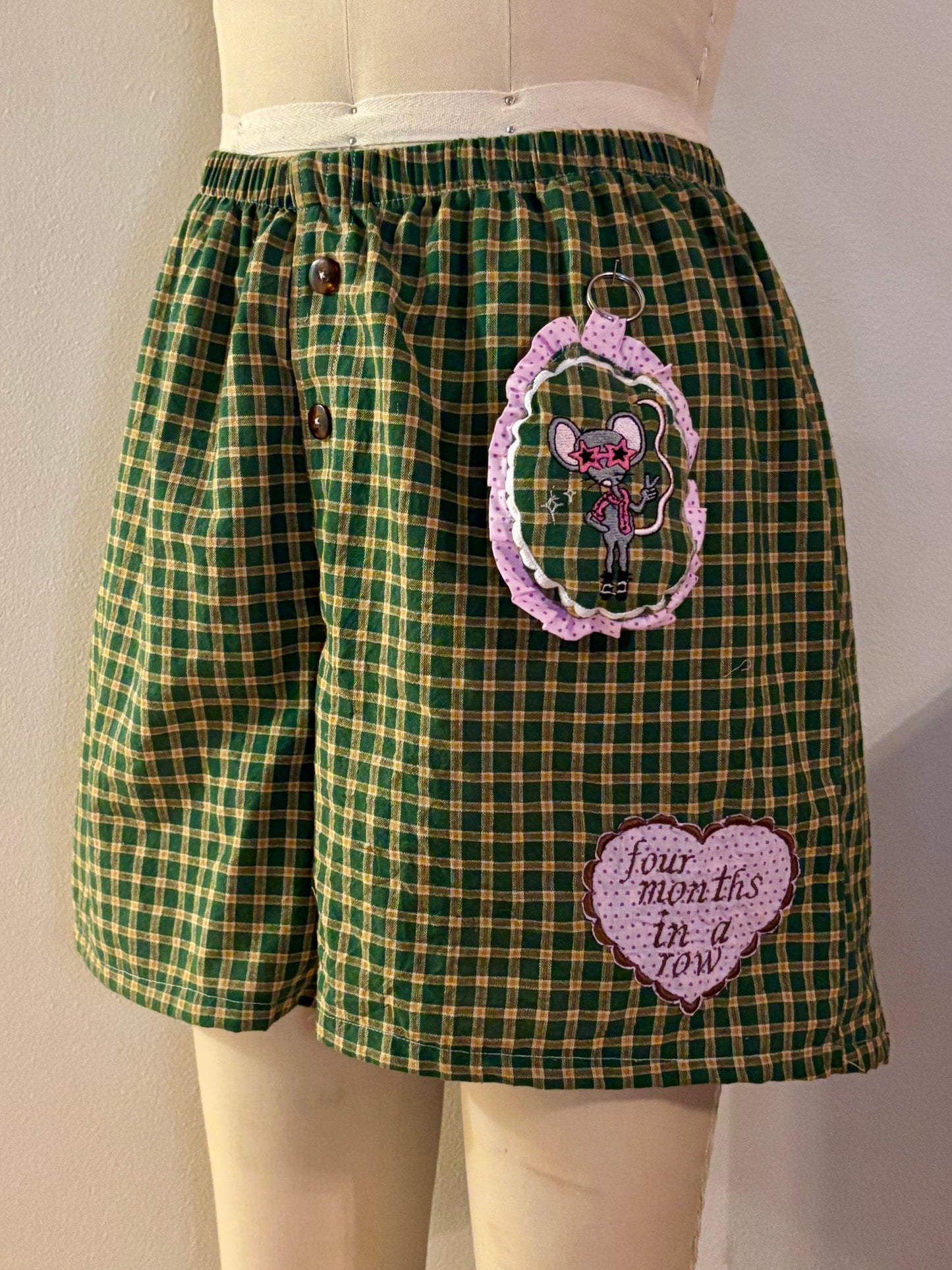 Long Green Plaid Boxers XL