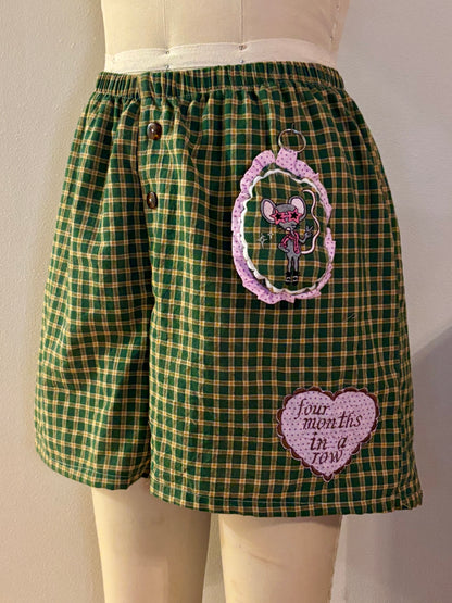Long Green Plaid Boxers XL