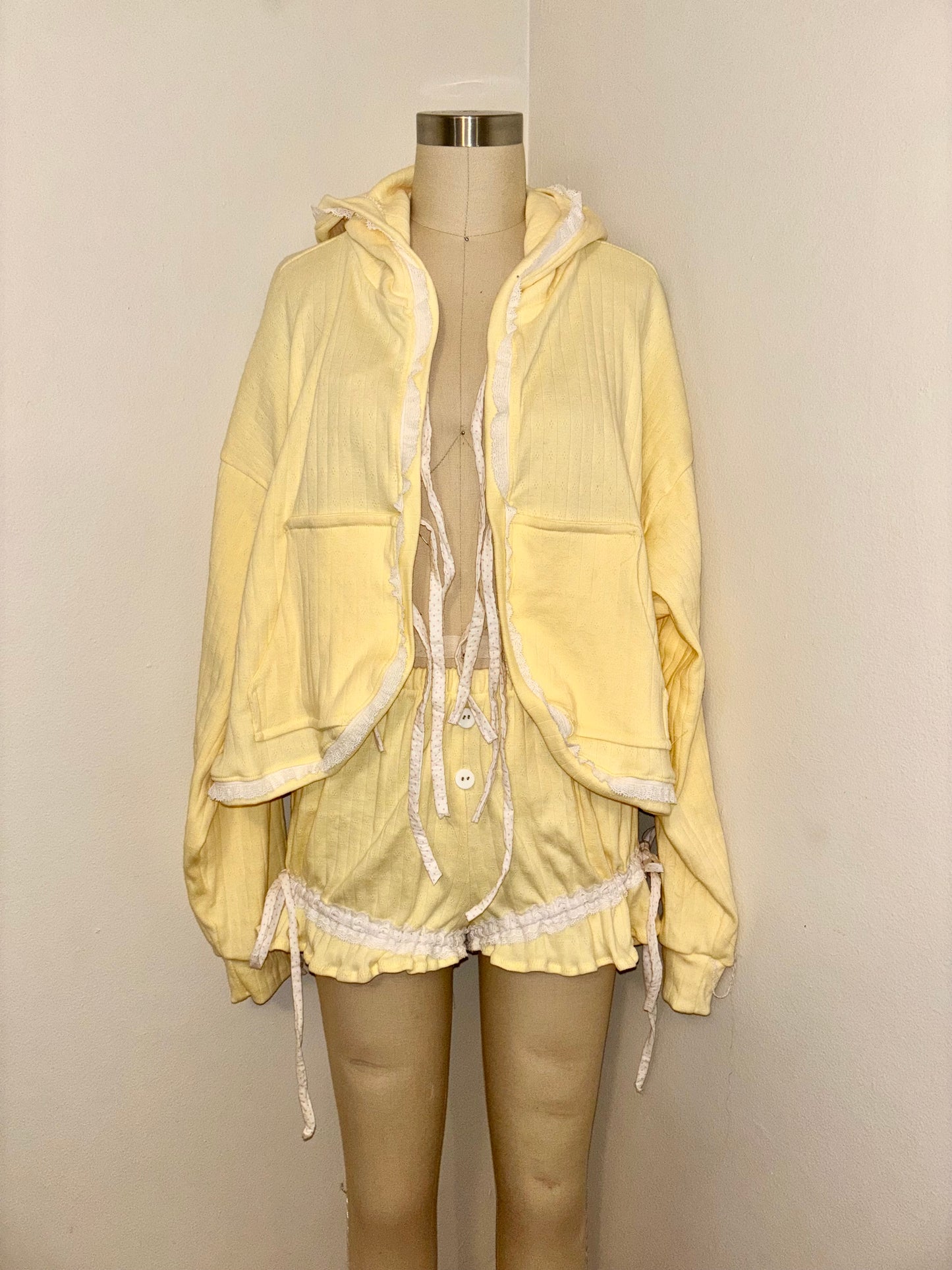 M Butter Yellow Tie Hoodie