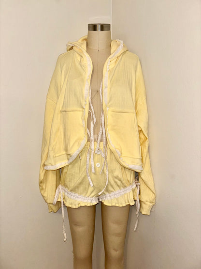 M Butter Yellow Tie Hoodie