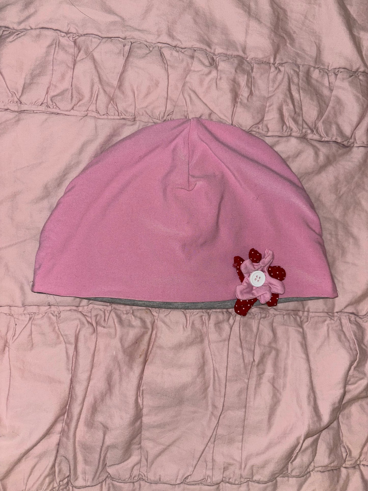 Pink and Grey Two-Tone Beanie