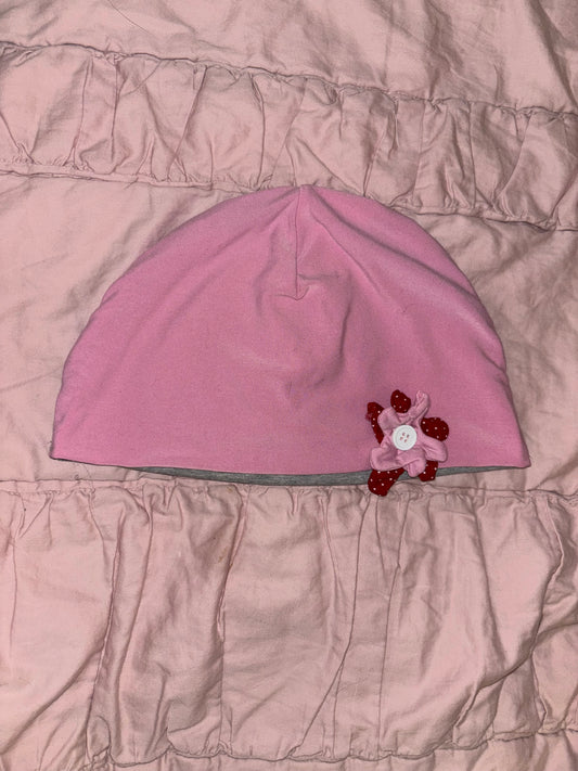 Pink and Grey Two-Tone Beanie