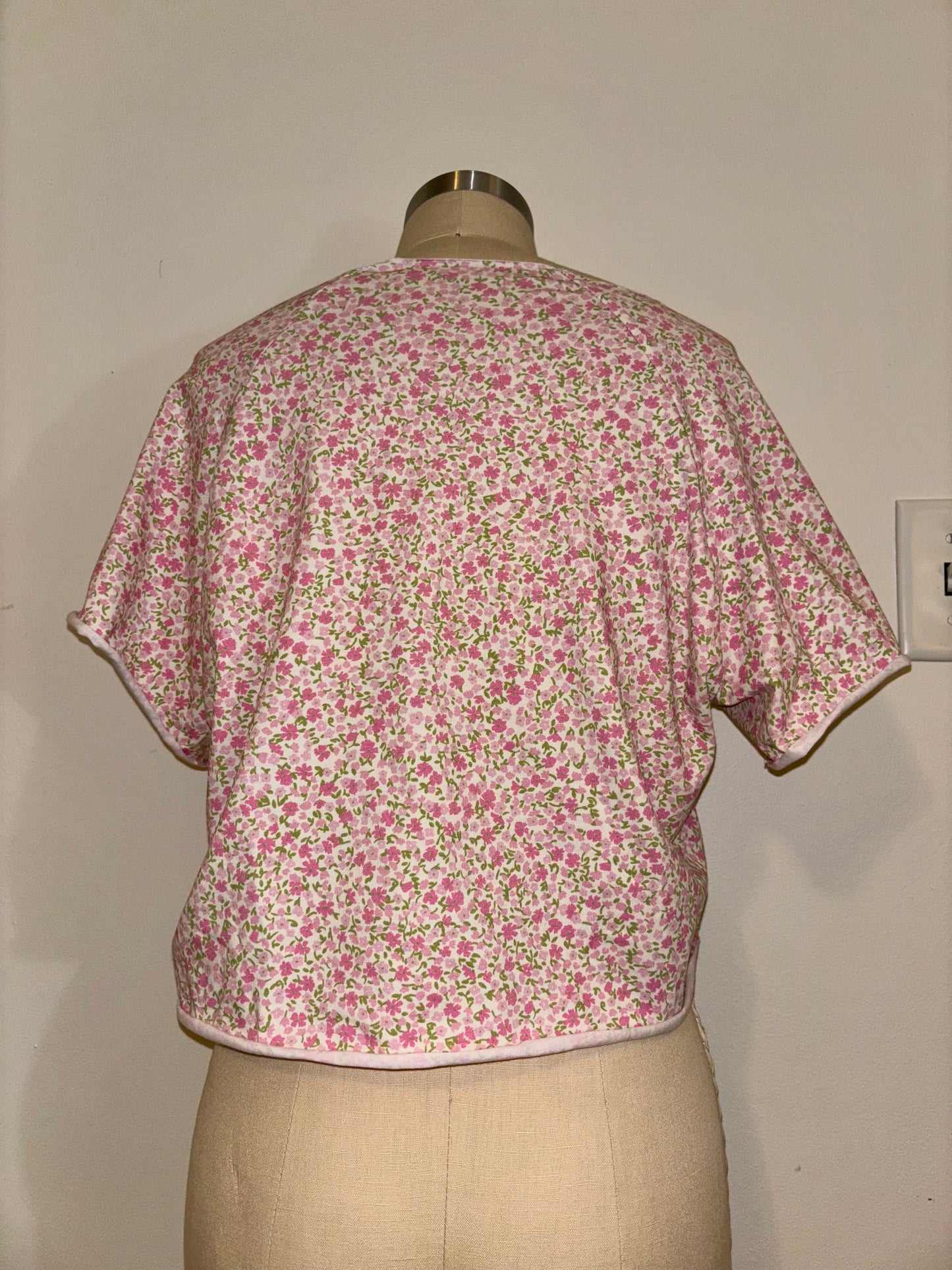 Floral Raw Hem Raglan Top L