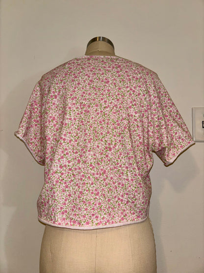 Floral Raw Hem Raglan Top L