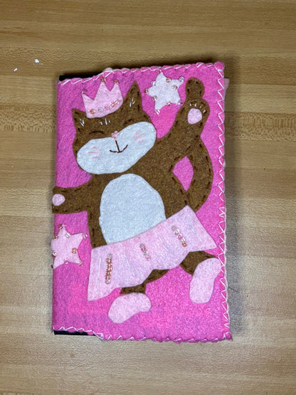 Ballerina Cat Felt Journal Cover